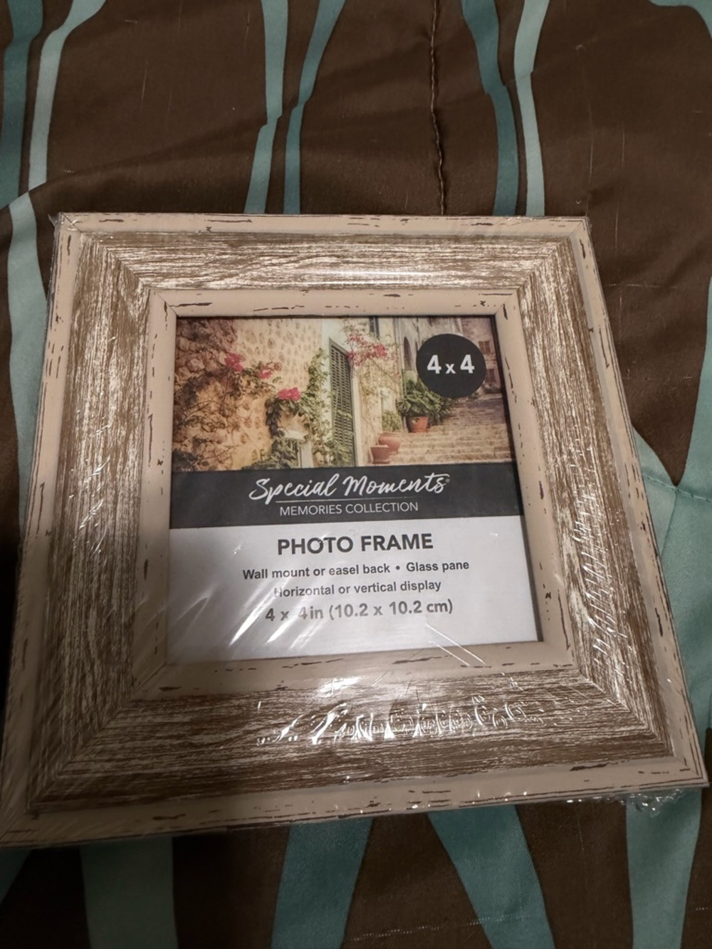 Special Moments Distressed Cream and Brown Rustic Photo Frame